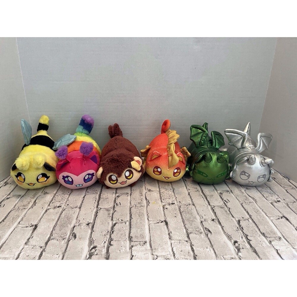 Aphmau MeeMeows Mystery Plush Lot of 6- Elemental Dragons, Monkey Cats & More